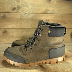 bogs arcata urban mens size 13 shoes brown leather insulated waterproof boots
